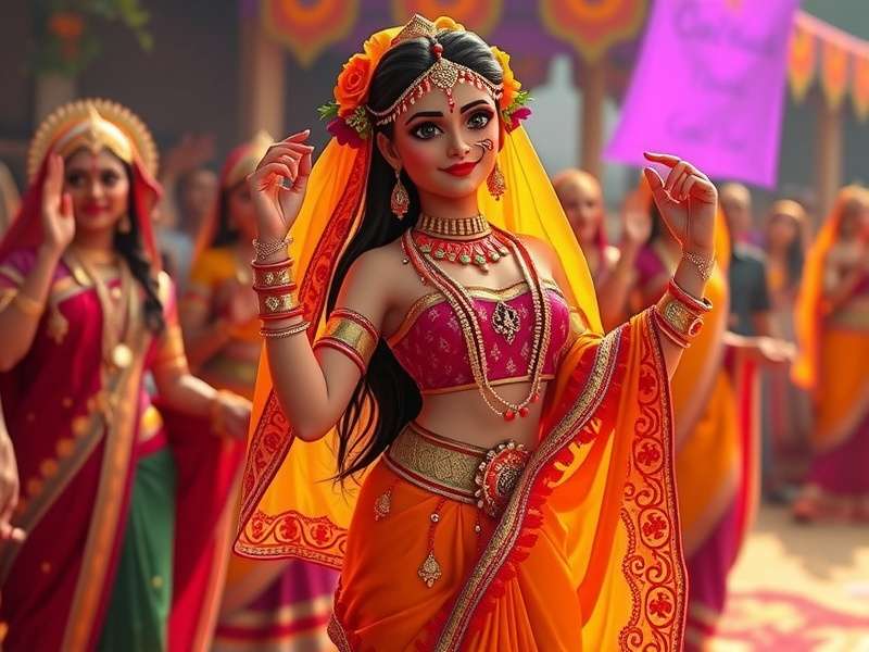 Garba Goddess Navratri festival event screen